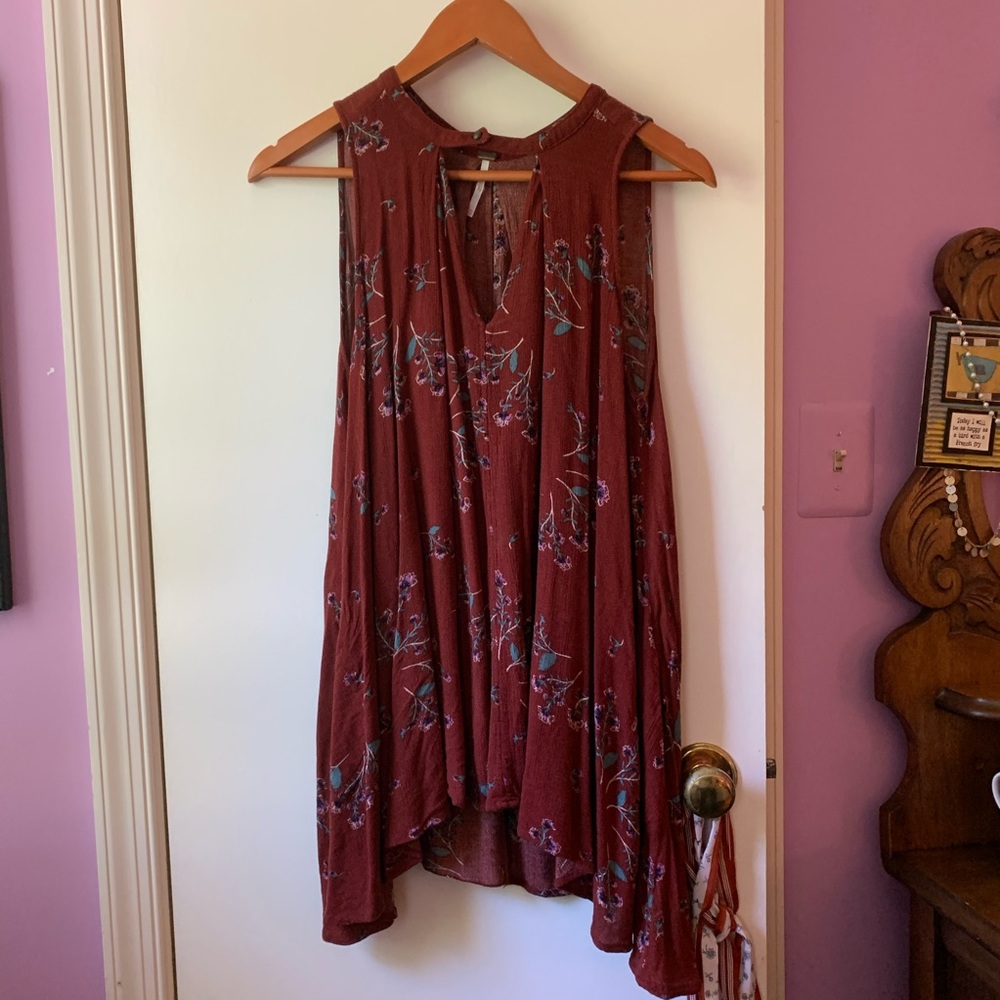 Red floral Free People dress / top XS